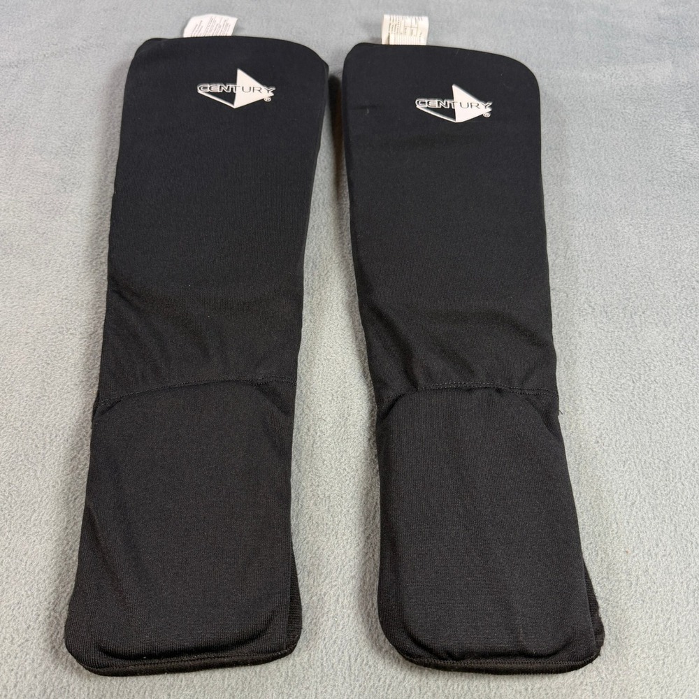 Century Martial Arts Shin Instep Guards Black Padded Sparring Sleeves Large